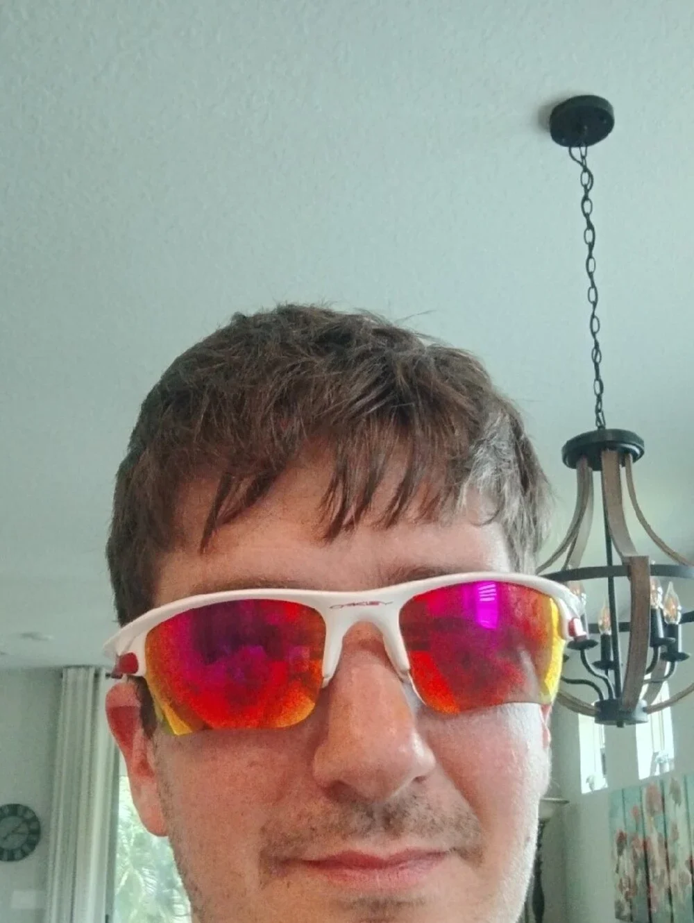 Oakley Polarized Fast jacket White Frames With Pink/Orange Lenses